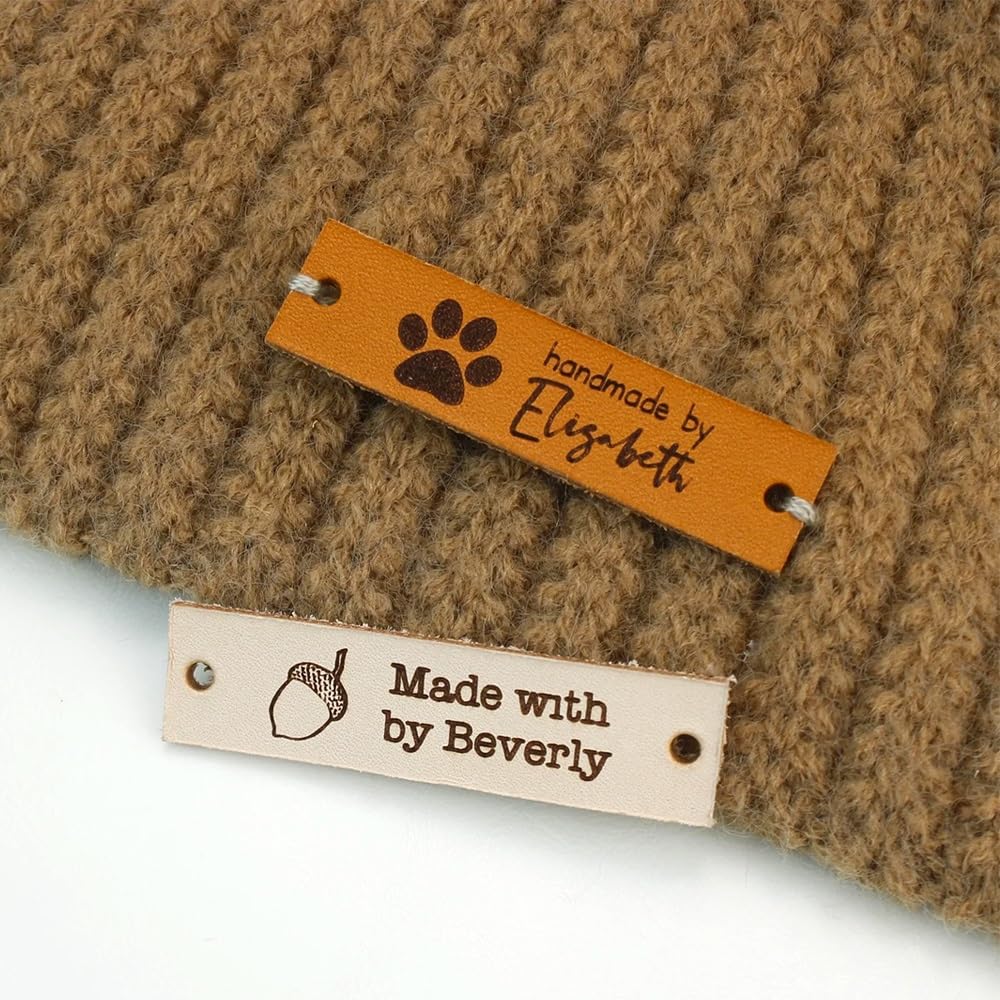 Etichette da cucire tessute personalizzate per cappelli - Bianco e nero