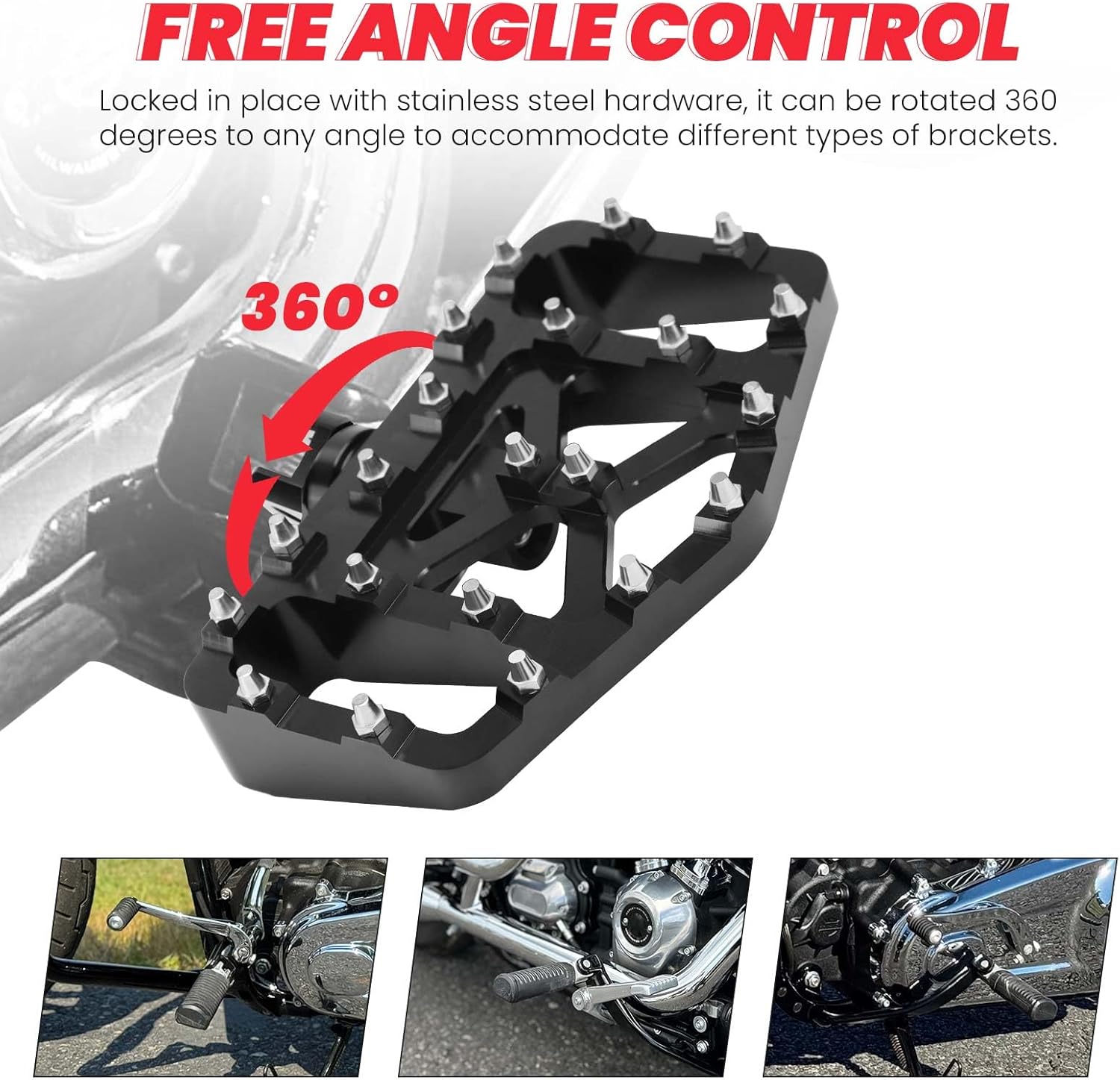 2018-2025 Motorcycle Front Foot Pegs Softail Rider Footpeg compatible with Harley Davidson FXBB FXLR FXLRS FXLRST FXST FLSB FXBR FXBRS Sportster S RH1250S (Black, Wide)