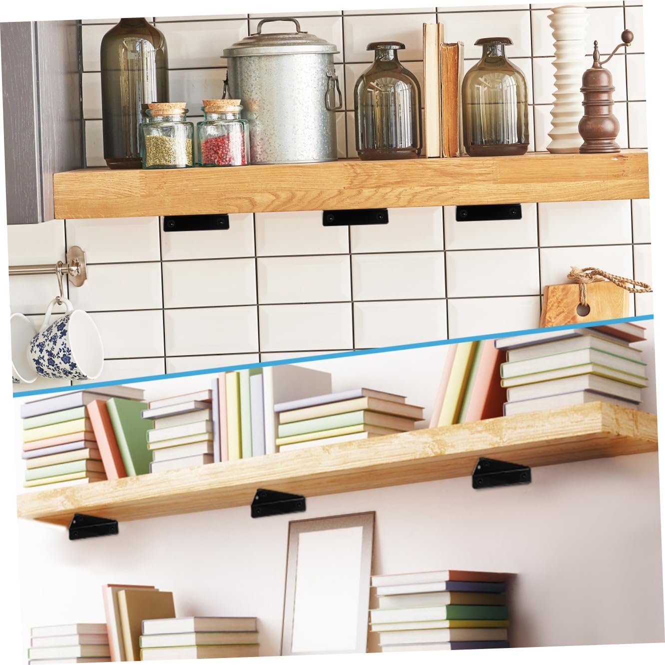 Alipis 6pcs Heavy Duty Shelf Brackets for Wall Mounting Space-Saving Floating Shelf Supports Accessories