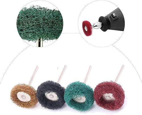 40 Pieces Abrasive Wheels, 1" (25mm) Abrasive Buffing Polishing Wheels Set For Dremel Rotary Tools-1/8"(3mm) Shank - 6