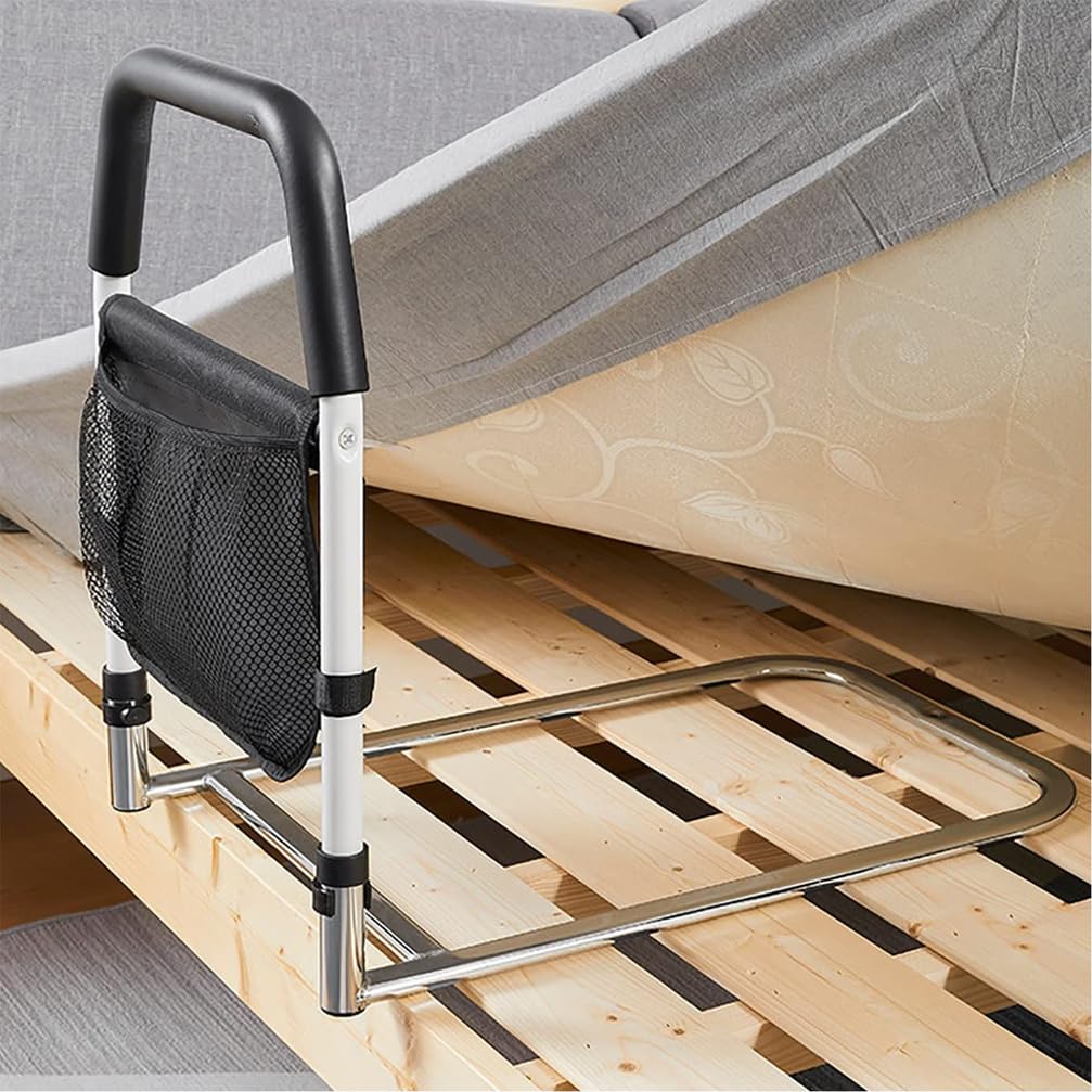 Barandilla Cama Adulto,Barrera Seguridad Cama,Seguridad De Riel De Asistencia De Cama,136 Kg,Altura Ajustable,Empuñaduras Antideslizantes,Seguro Y Estable