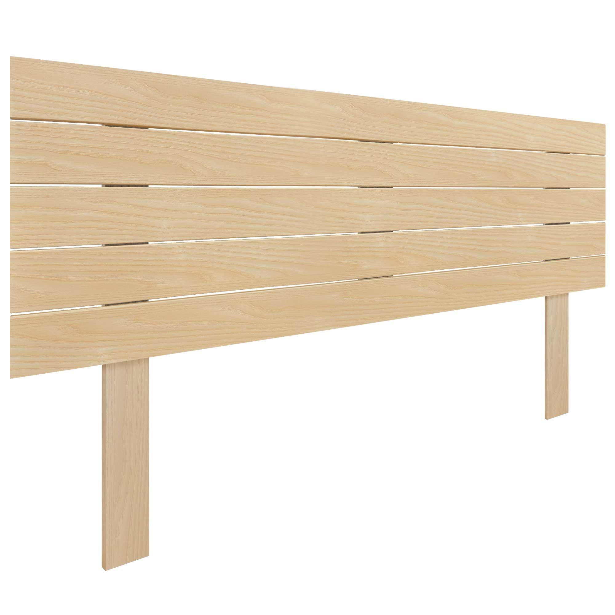 DHOME Zagłówek z Recyklingowanego Drewna MDF z Nogami w Stylu Poziomej Palety Przeznaczony do łóżek Paletowych z Wliczonymi Elementami Montażowymi (Naturalne Drewno, 160cm)