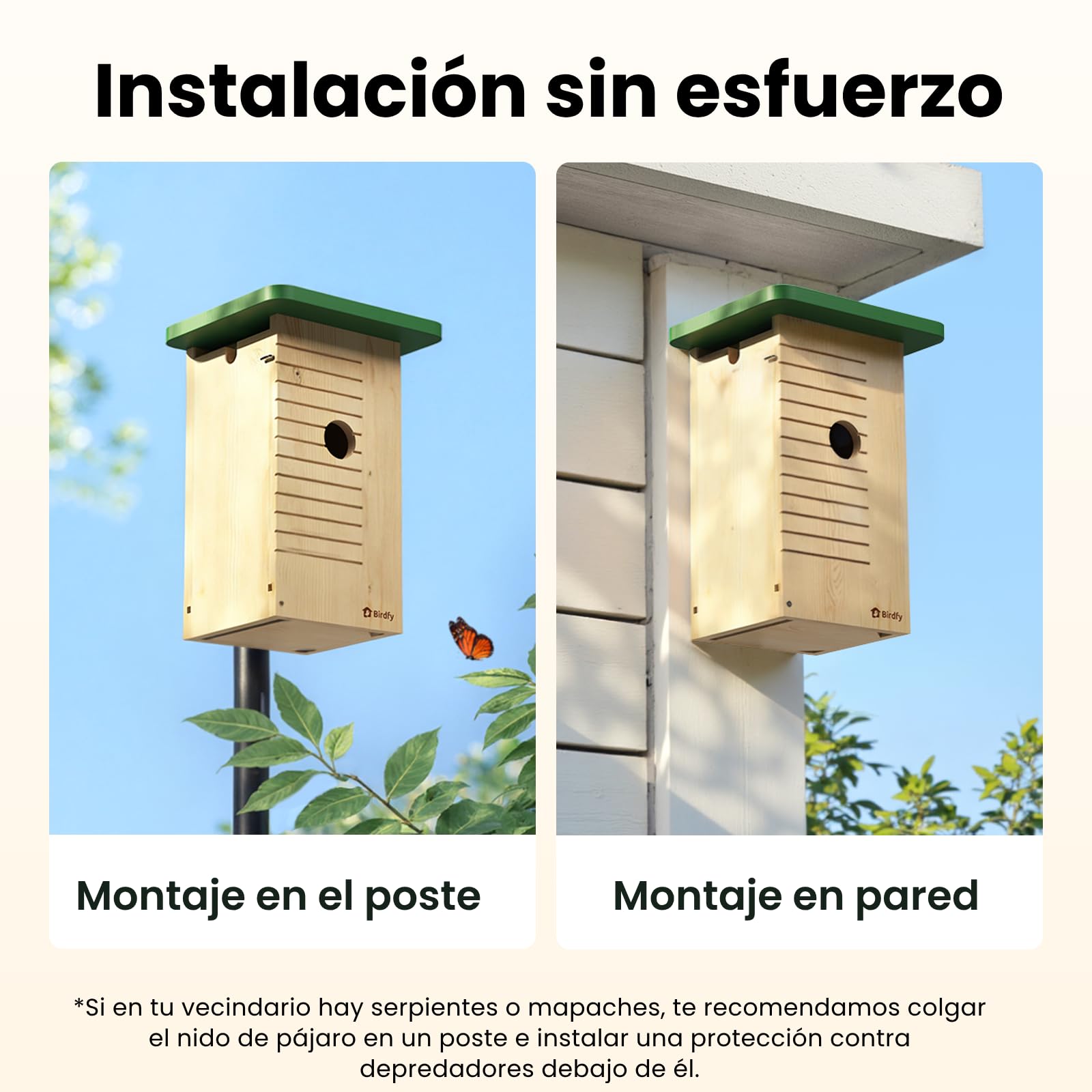 Birdfy Pajarera con cámara, nido con cámara, cámara de 2 millones de píxeles, para exteriores, observación en tiempo real de la construcción de nidos y cría de aves, detección de comportamiento de