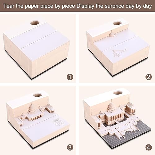 Miniatura 3 de Bloc de notas 3D, papel de construcción desgarrado a mano, exquisita nota adhesiva antiadherente creativa, notas de publicación de bricolaje, 165