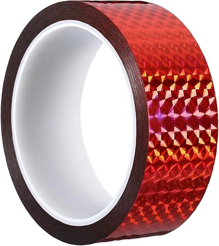 PATIKIL Cinta prisma de 1.4 pulgadas x 55 yardas, adhesivo reflectante holográfico metalizado para detallar decoración de pared, arte, color rojo