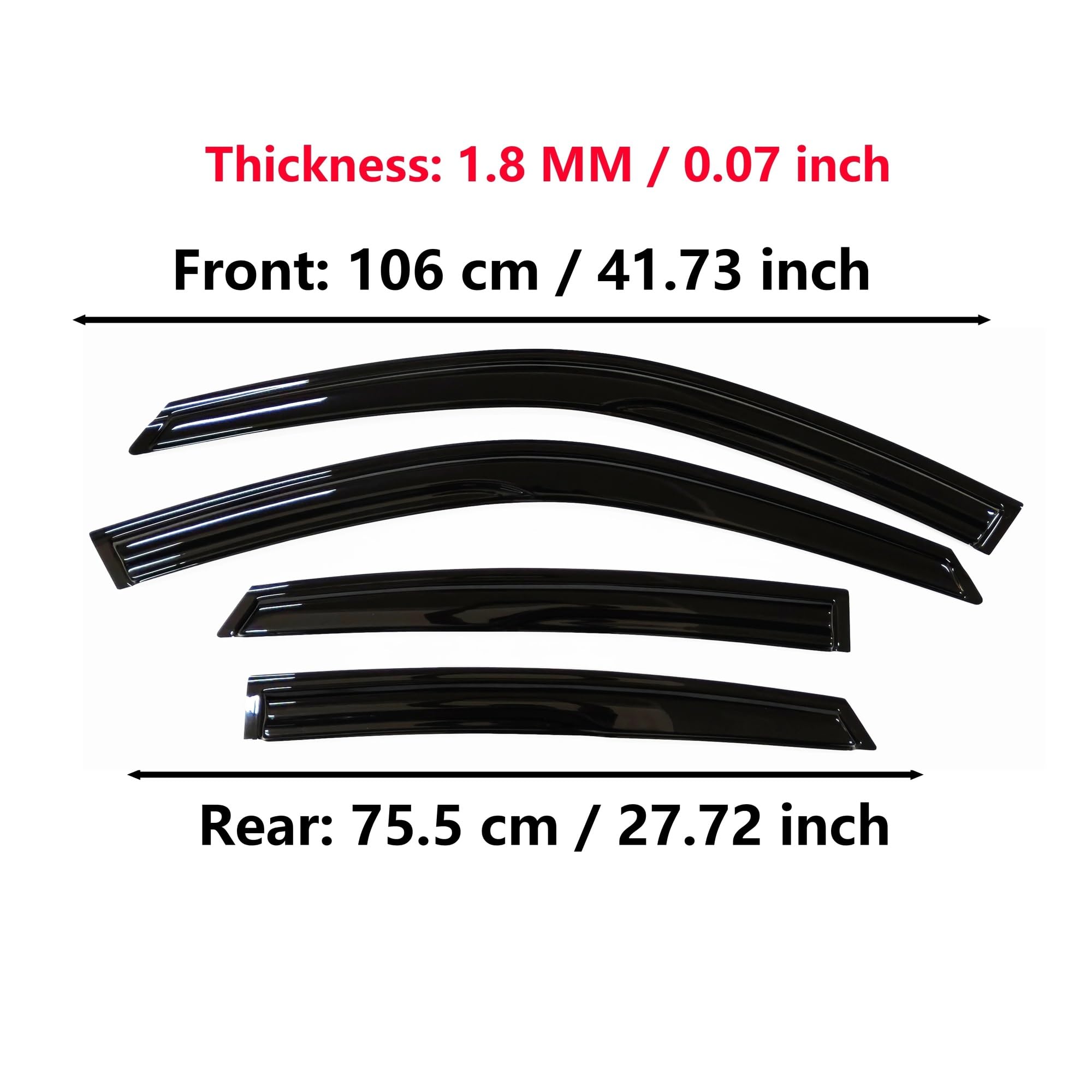 Visera Ventana Coche para Civic 2022-2026 Sedan 4 Uds Protector contra La Lluvia Deflector De Viento Protector Meteorológico Coche Visera De Ventana