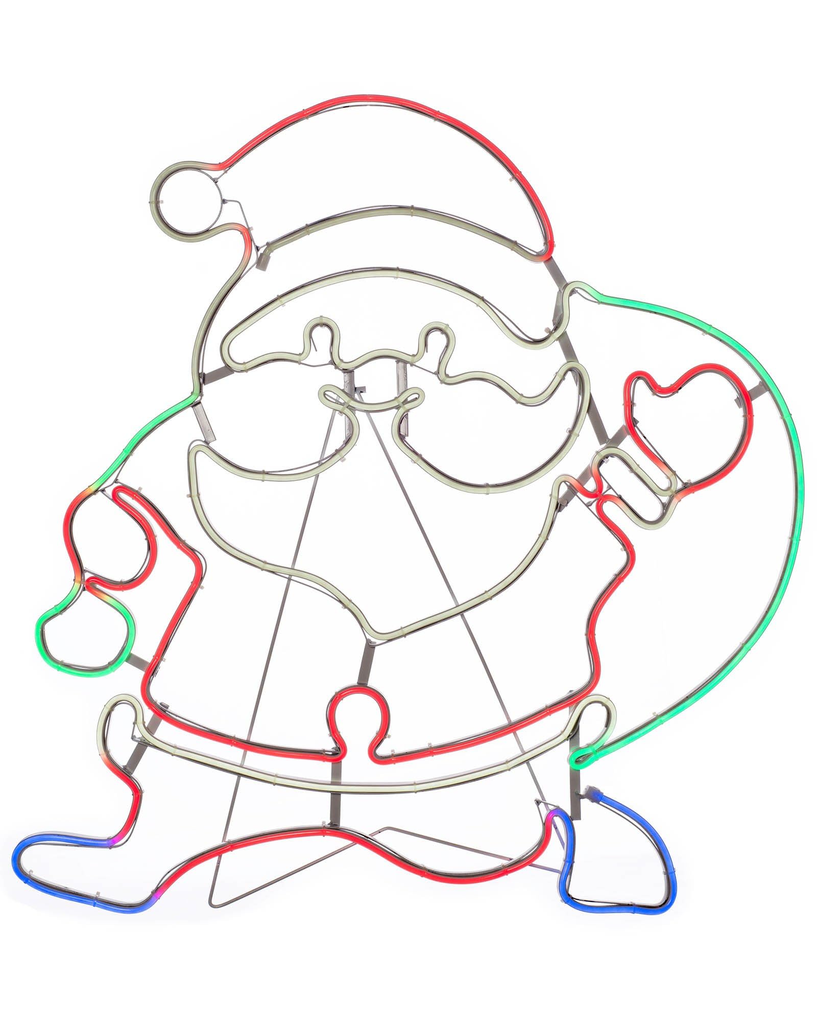 Christmas Santa Neon Rope Light Silhouette