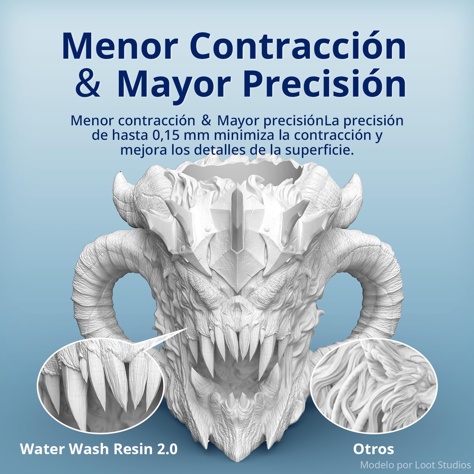 ANYCUBIC Water Wash Resin 2.0, Resina 3D de Curado UV de Alta Precisión, Bajo Olor, Resina para Impresoras 3D 4K/6K/8K LCD/DLP ((Gris, 4000g)
