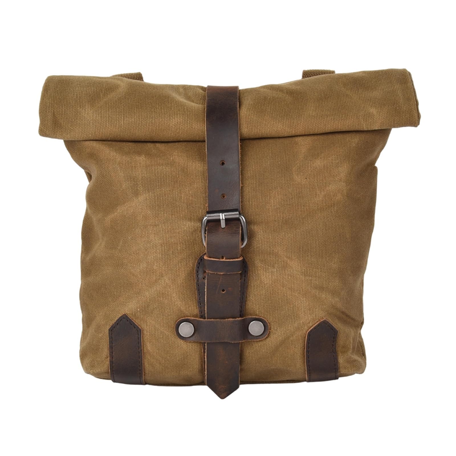 Motos Côté Cadre Sac Sacoche Latérale De Moto Vintage en Toile Imperméable À l'huile Et À La Cire Sac Moto(Khaki)