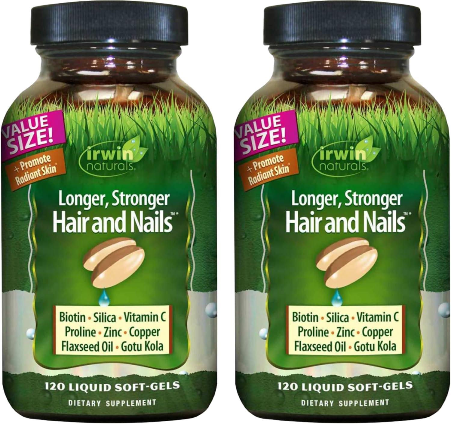 Irwin Naturals Longer, Stronger Hair & Nails Beauty Formula (2 Pack) 120 Count (Pack of 2)