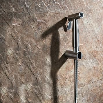 10x Brass and Stainless Steel Health Faucet Opera with Tube and Hook (Chrome, Medium)