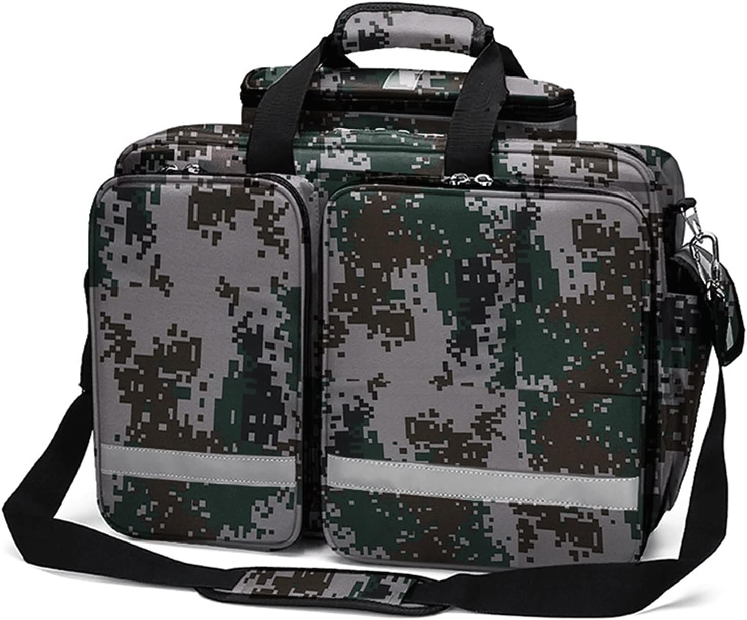 Emergency Responder Trauma Bag, Empty First Aid, Portable Medication Storage with Multiple Pockets for Medical Supplies