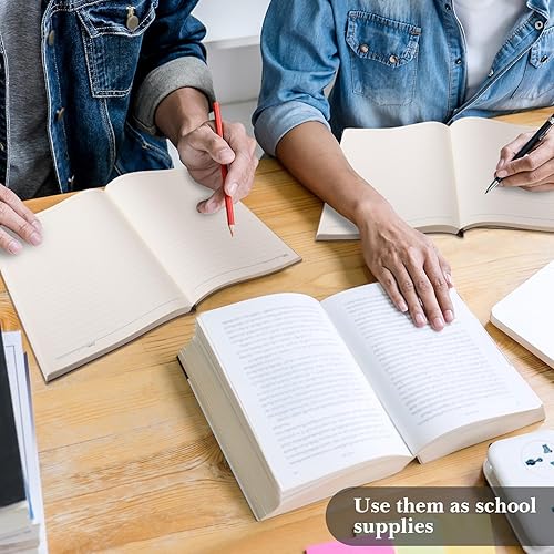 Miniatura 6 de SATINIOR Paquete de 5 cuadernos tamaño A4 de 360 páginas, de tapa dura, de cuero, de tapa dura, con forro de papel grueso, bloc de notas de