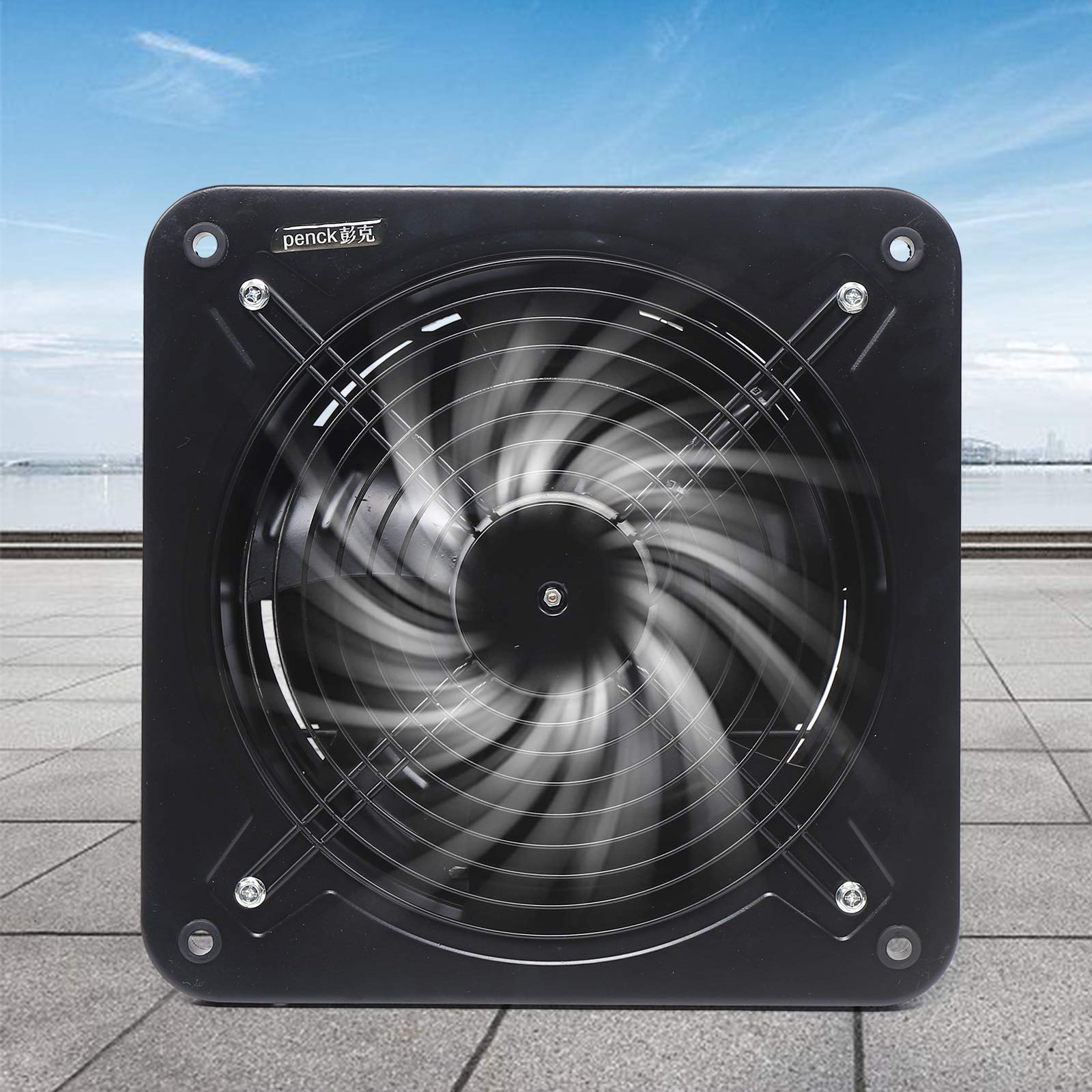 Ventilador de tubo extractor de cocina con aspas integradas, funcionamiento silencioso para cocina, pasillo, oficina, tienda, 35 x 35 x 13 cm, 2850 m3/h (HGXLE)