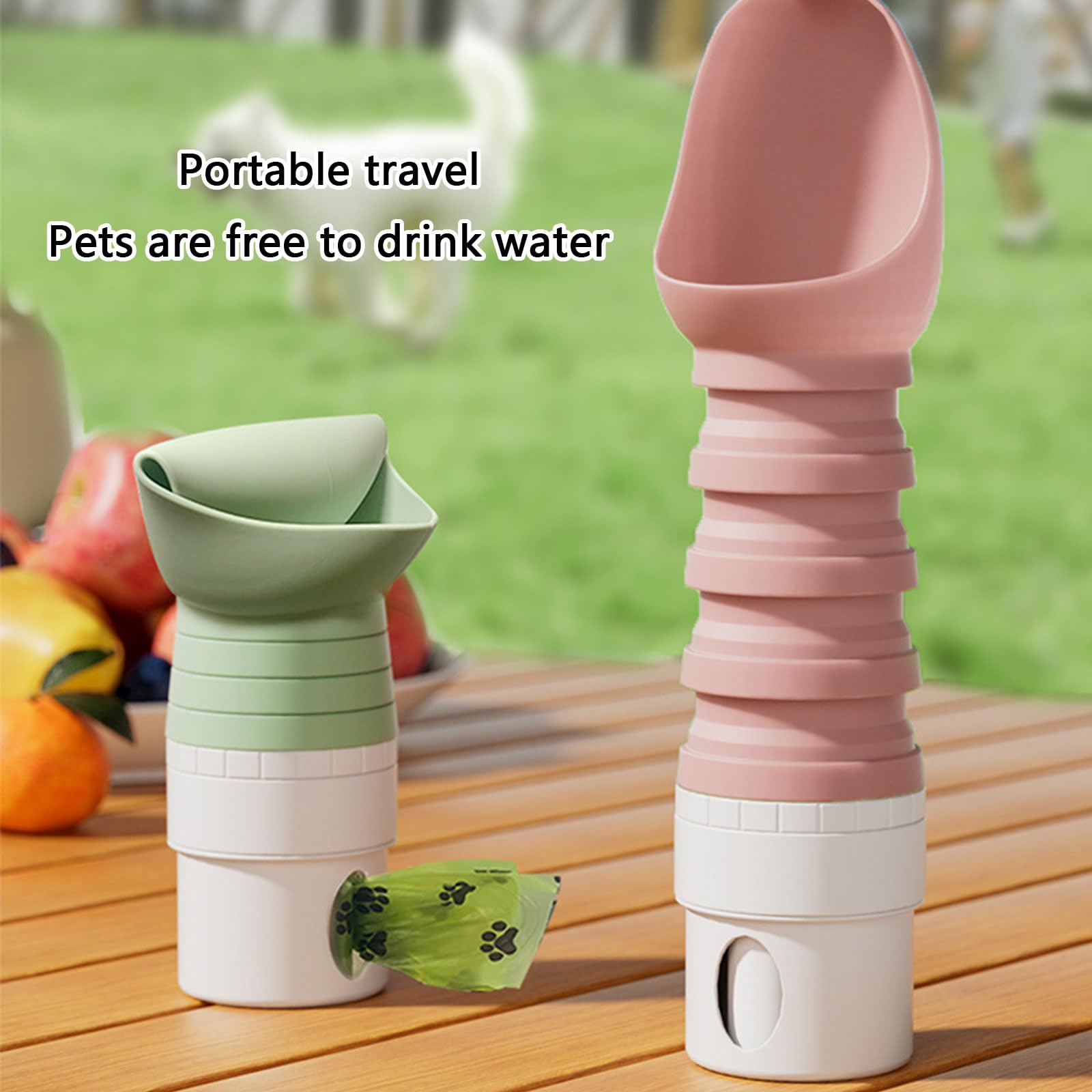 GRABAGECAN Portable Pet Water Bottle Detachable Bowl Leakproof Water Container for Dogs Cats Travel Multiple Color