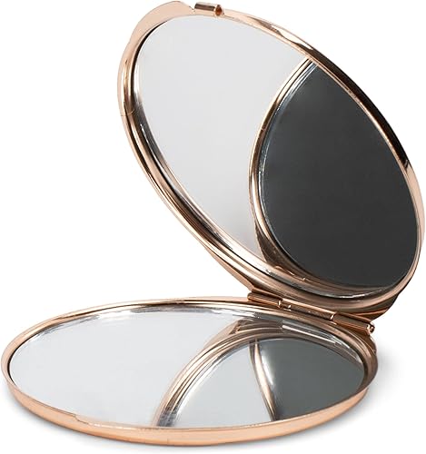 Vista 11 de Cottage Garden Pintado a mano esmalte de metal dorado ornamental vintage tapa con bisagras personal de 3 pulgadas maquillaje belleza espejo de viaje