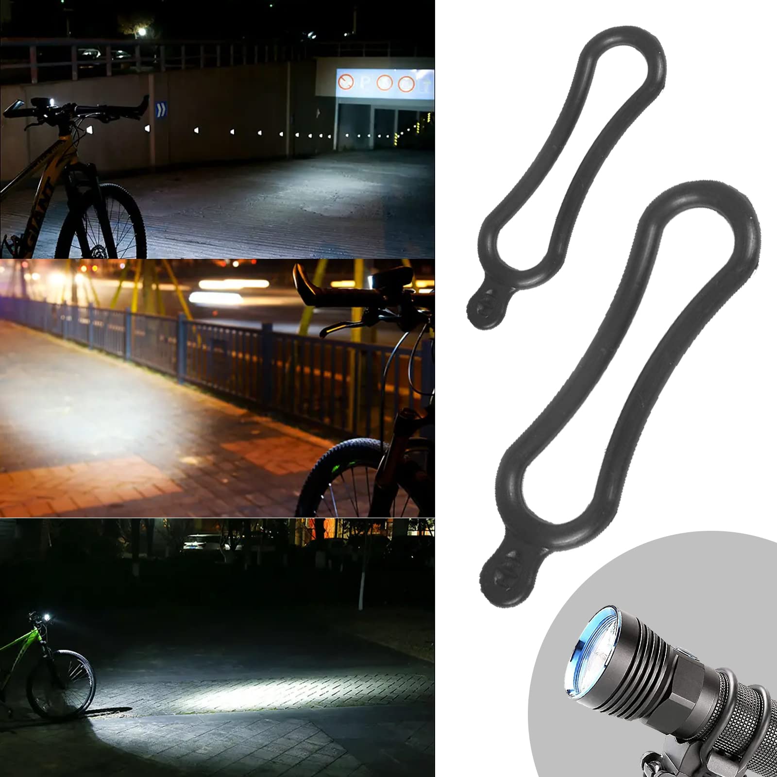 20 Pezzi Cinturino in Silicone per Bicicletta, Banda da Bicicletta Cinghia Elastica Cinturino, Bicicletta Fascia Elastica Gomma anelli, Per bicicletta per Torcia Ciclismo All'aperto Navigazione