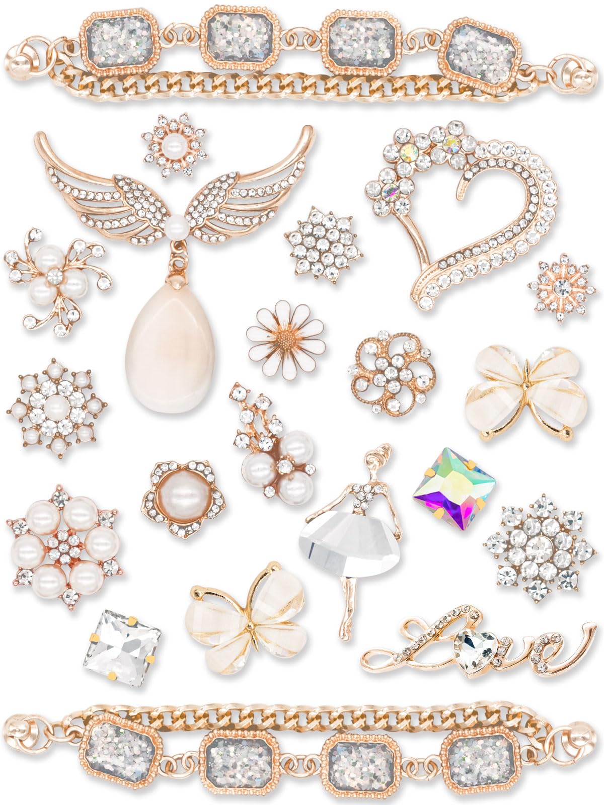 AcwenieBling Metal Shoe Charms – Cute Chain Decorations Accessories for Girls & Women Gifts