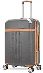 Mala de Viagem Média Athena Rígida ABS, Para Despacho 23kg, com 4 Rodas Duplas 360º, Cadeado TSA e Zíper Expansível