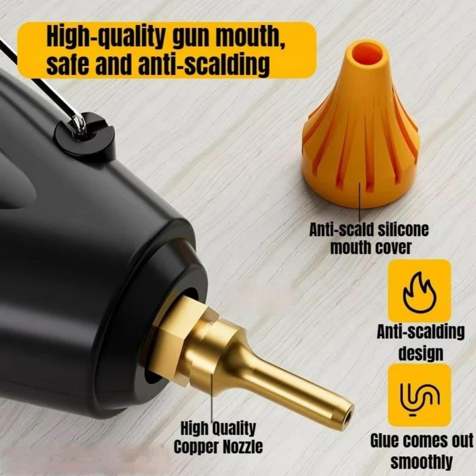 Pistola de silicona caliente 150/200 W, pequeña, minipistola pegamento, calentamiento rápido, herramientas pistola de pegamento caliente(150W)