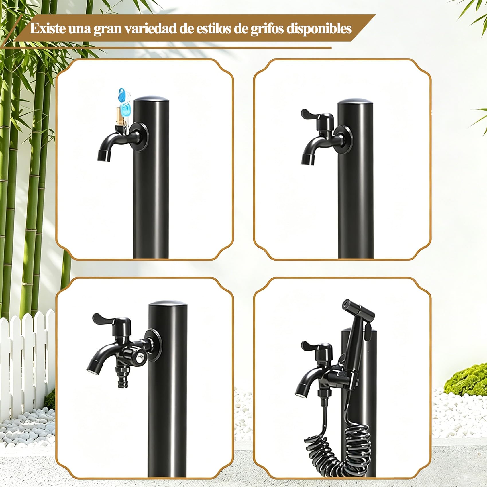 estación dispensadora de agua para jardín, Columna de Agua Vertical anticongelante, Fuente Decorativa para riego, acero inoxidable, limpieza patio, riego plantas, lavado coches 95cm