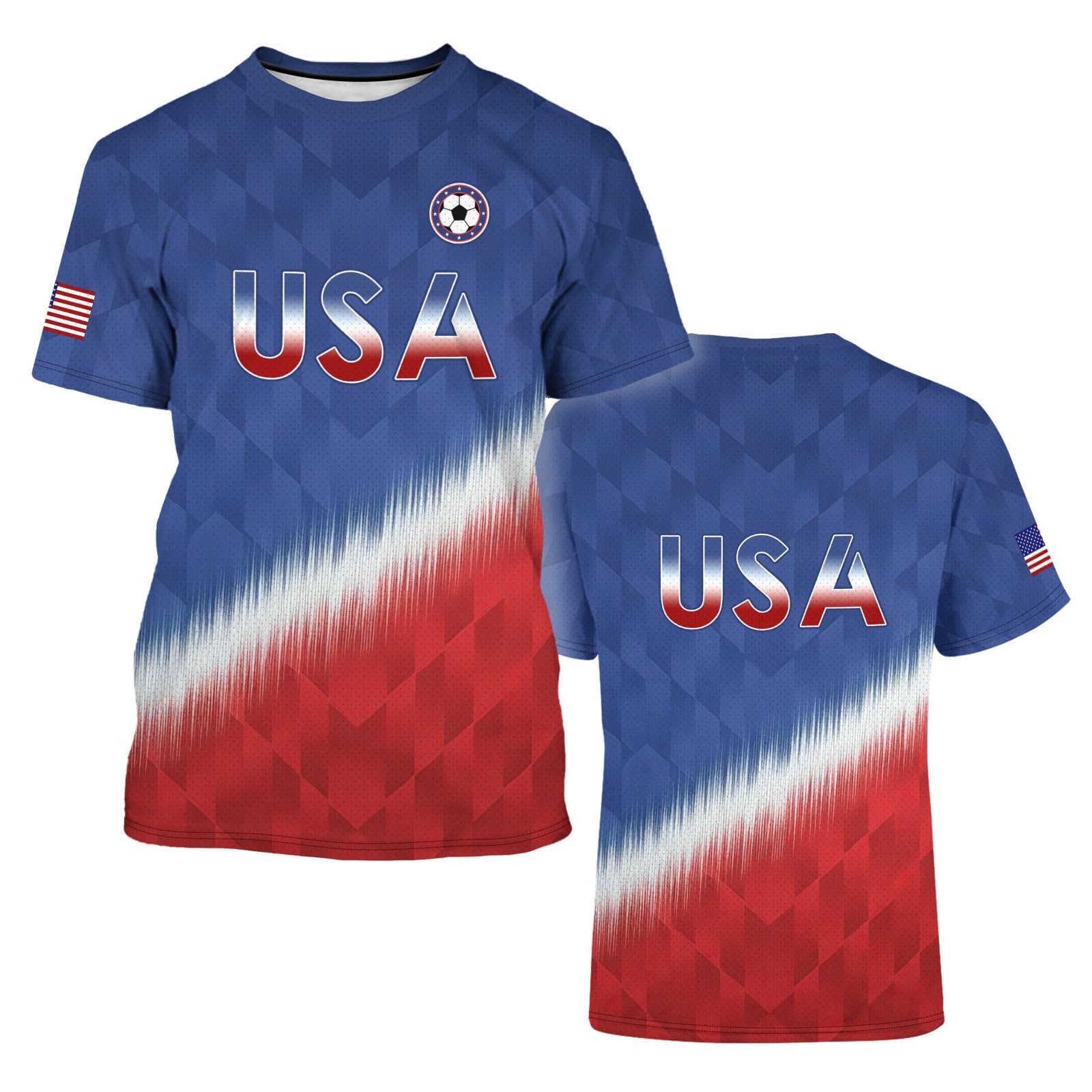 2026 National Football Fans Jersey - Retro Flag Team Crew Neck Shirt - Breathable Polyester Training Top for Men Women Fans