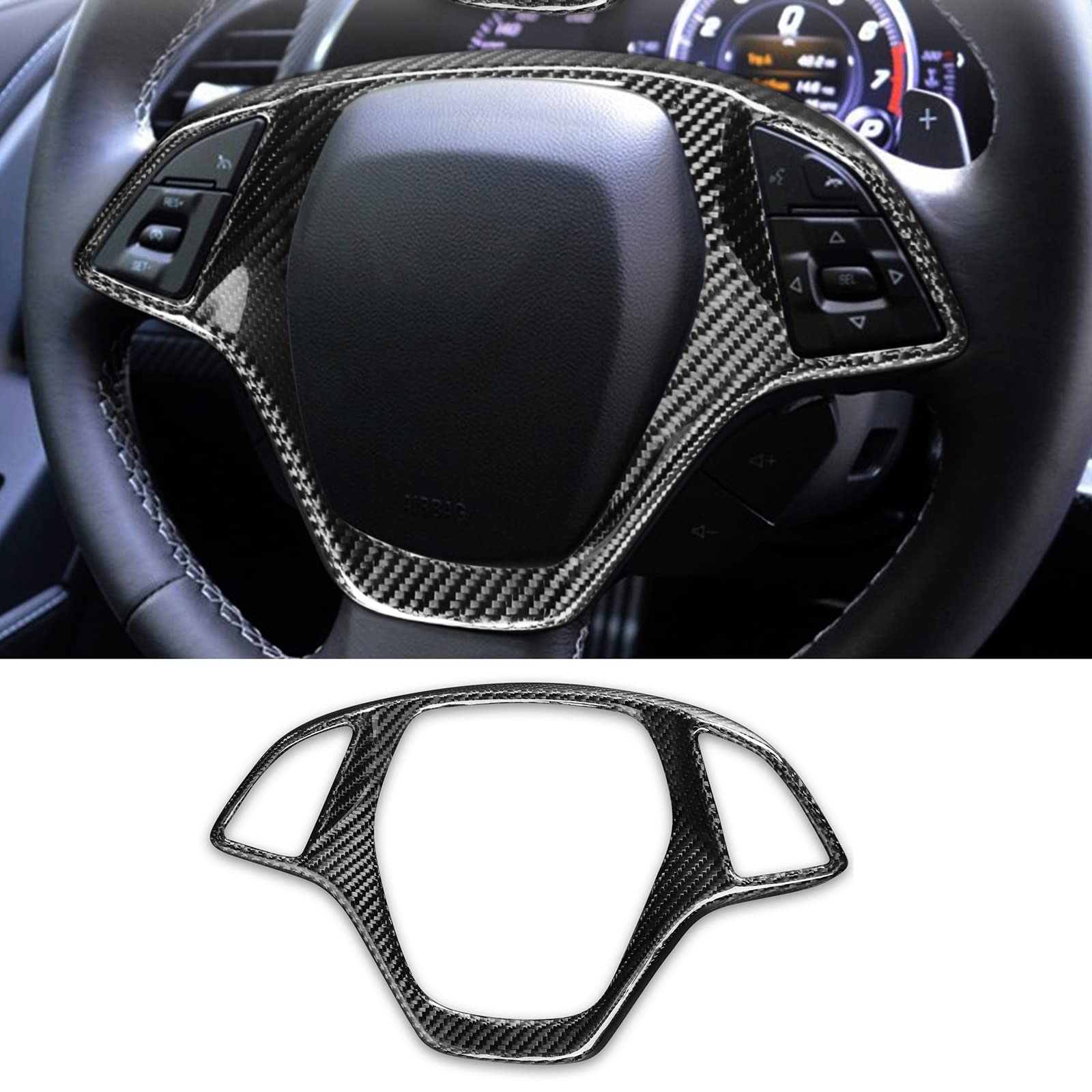 Rivestimento Interno del coprivolante in Fibra di Carbonio per Corvette C7 2014-2019