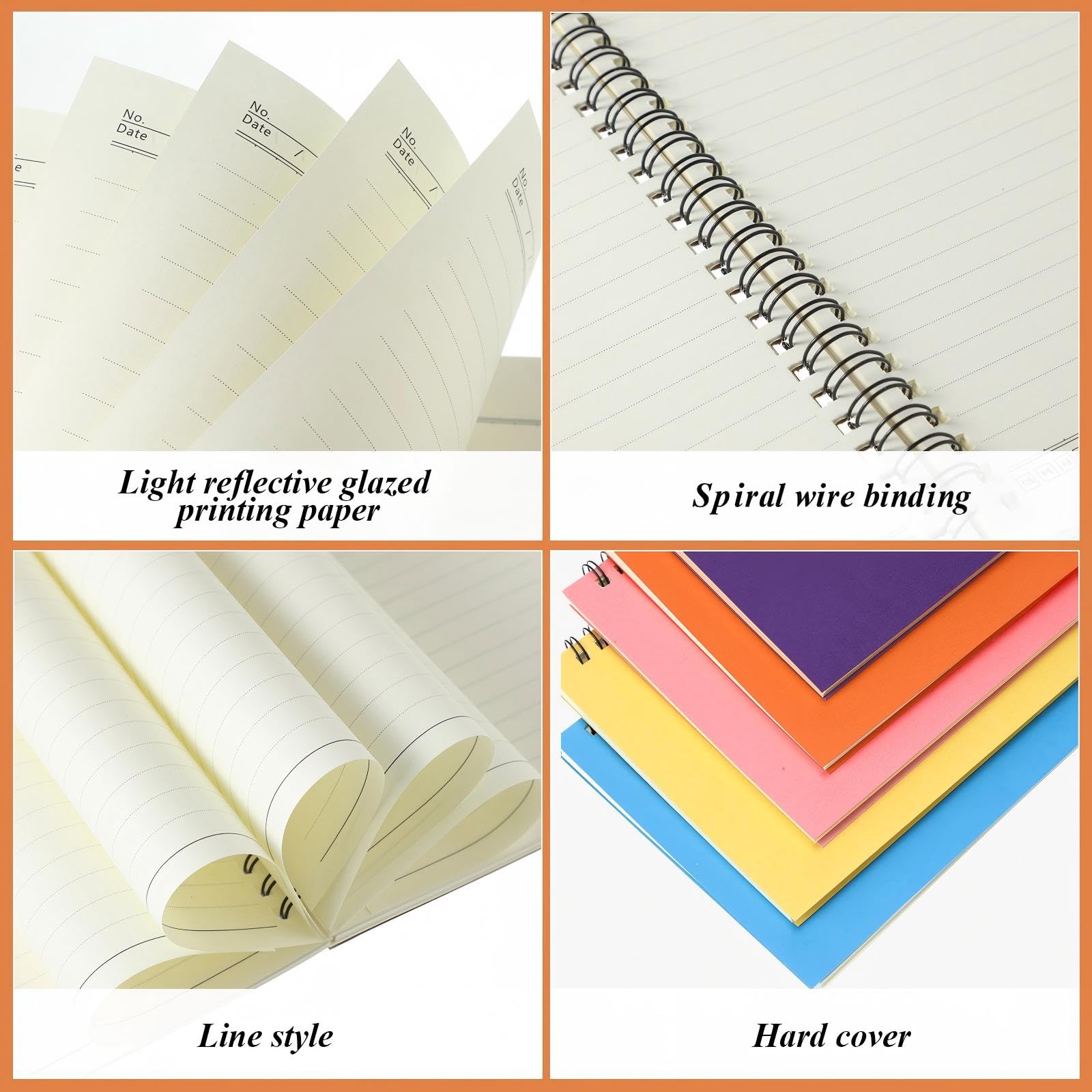 Leelosp 12 kleine Spiralnotizbücher, bunt, 12 x 17,8 cm