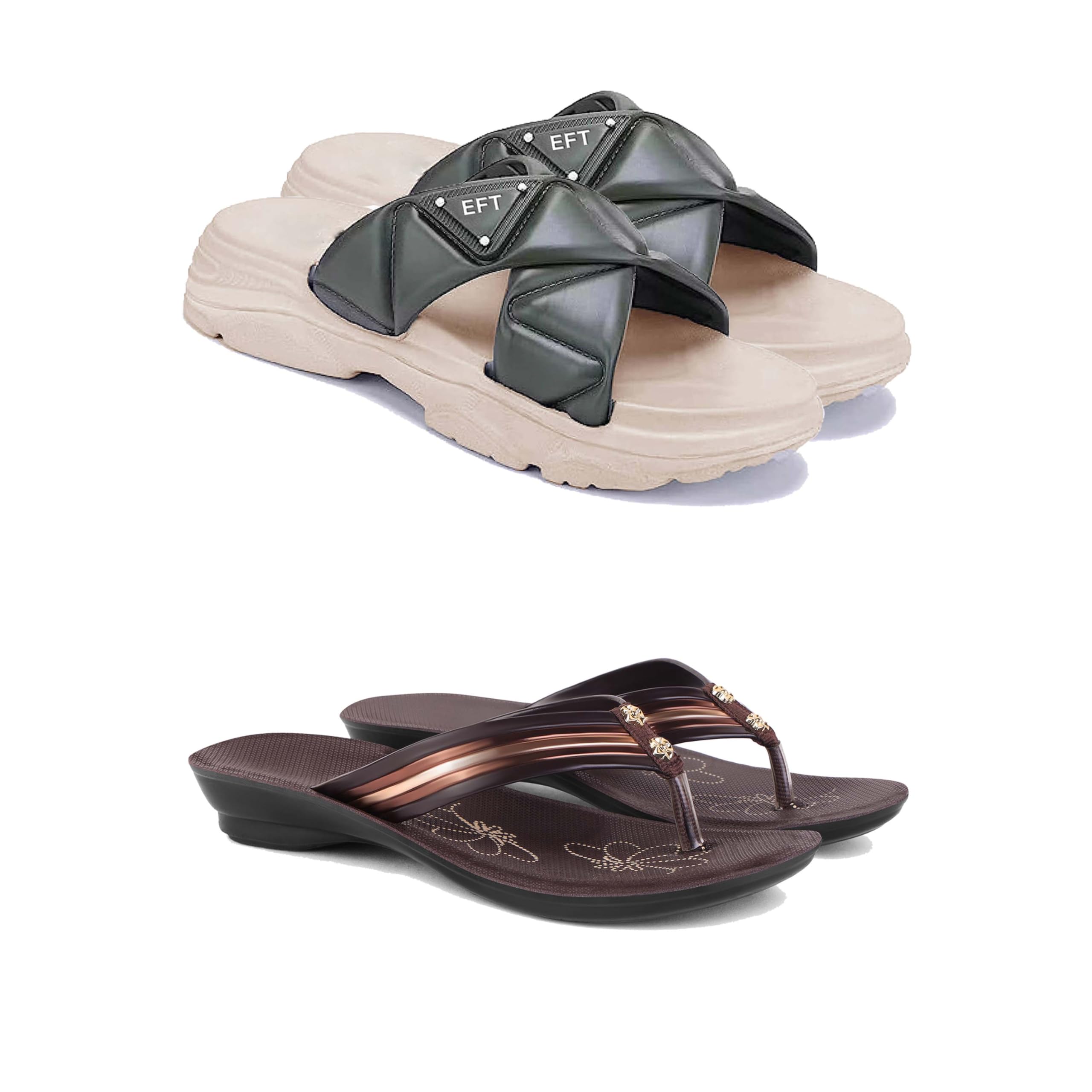 Women's Sandals | Lightweight Wear| Stylish & Easy to Wear For Women'S PCV-SAN-(2-COMBO)-1891-1955-picture-10