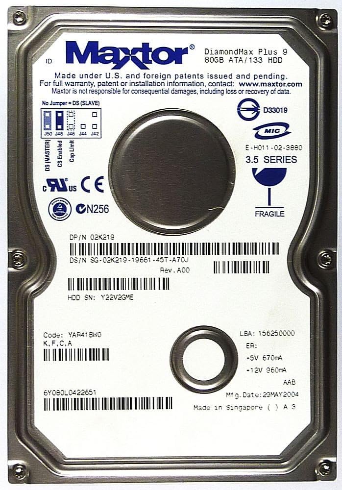Maxtor DiamondMax Plus 80GB U133 Internal IDE Hard Drive