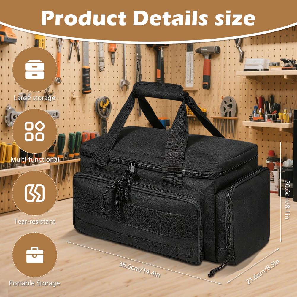 Borsa per attrezzi per uomo, elettricista, impermeabile, borsa attrezzi multifunzionale, scatola attrezzi universale con molteplici tasche per artigiani, elettricisti, falegnami