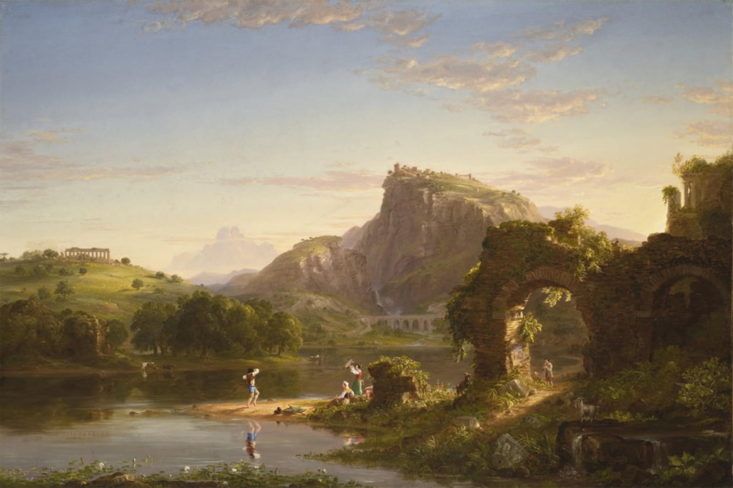ARTXLXXBN Famous Painting Canvas Artwork Graffiti Print Lallegro by Thomas Cole Portrait Canvas Image for Home Decor 60x90cm