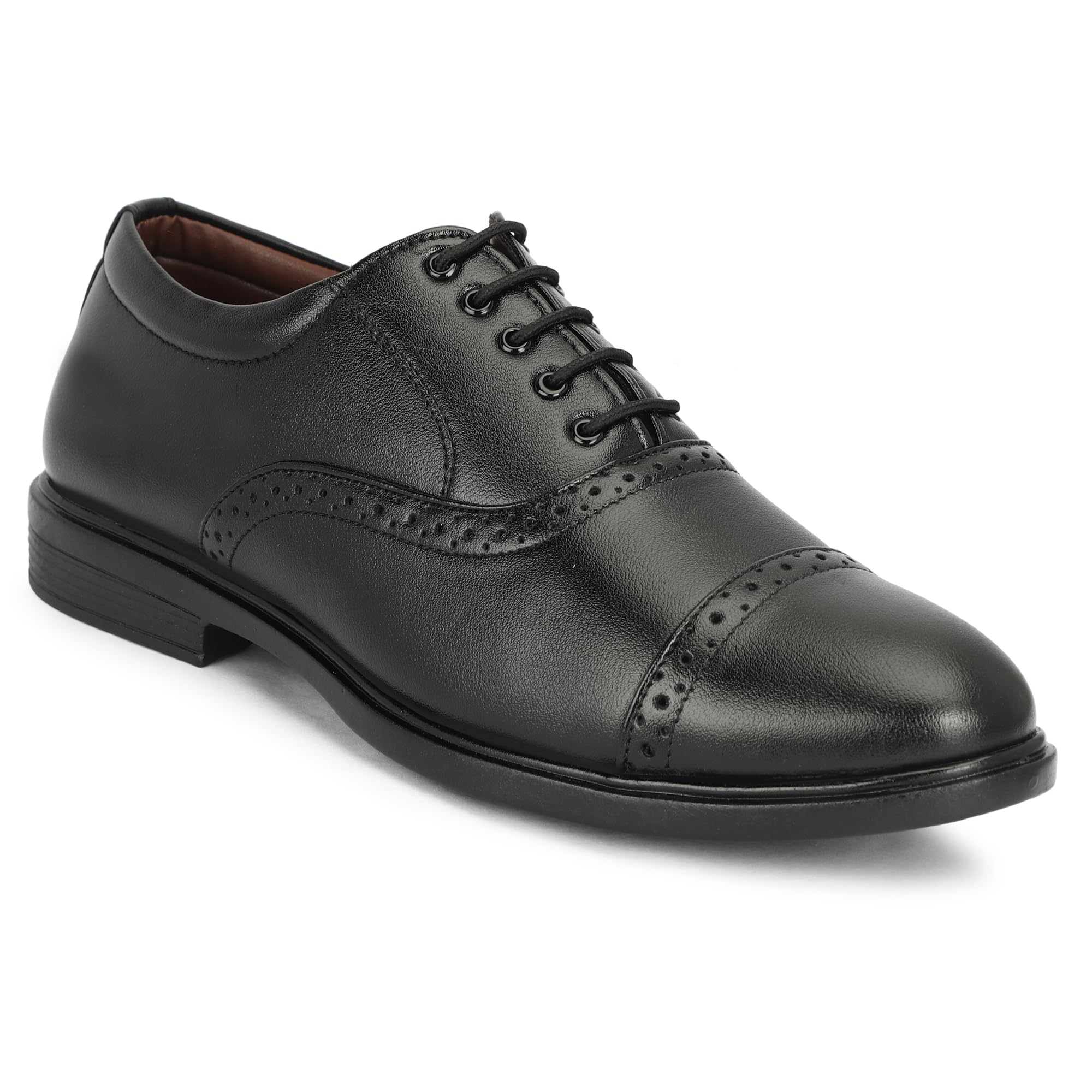 narki Men’s Black Brogue Oxford Formal Shoes – Faux Leather Lace-Up Shoes for Office, Wedding-picture-41