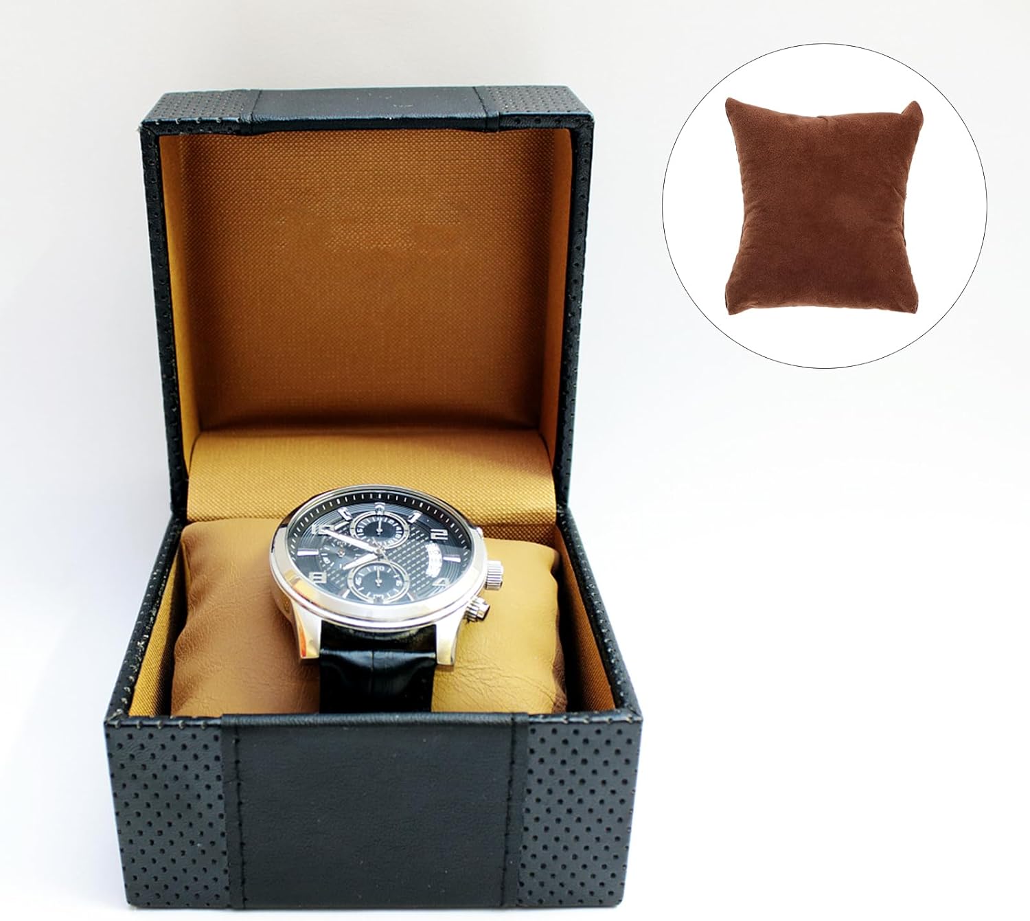 balacoo Watch Box Liner 10 Pcs Brown Watch Pillows Jewelry Display Pillow Cushions for Watches Bracelets Stable Stand 3.34X2.95X1.57In for Retail Home Trade Shows