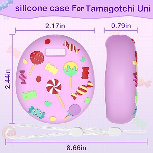 Miniatura 4 de AZURAOKEY Funda de silicona de repuesto para Tamagotchi Uni, funda de máquina virtual para mascotas y protector de pantalla para Tamagotchi Uni