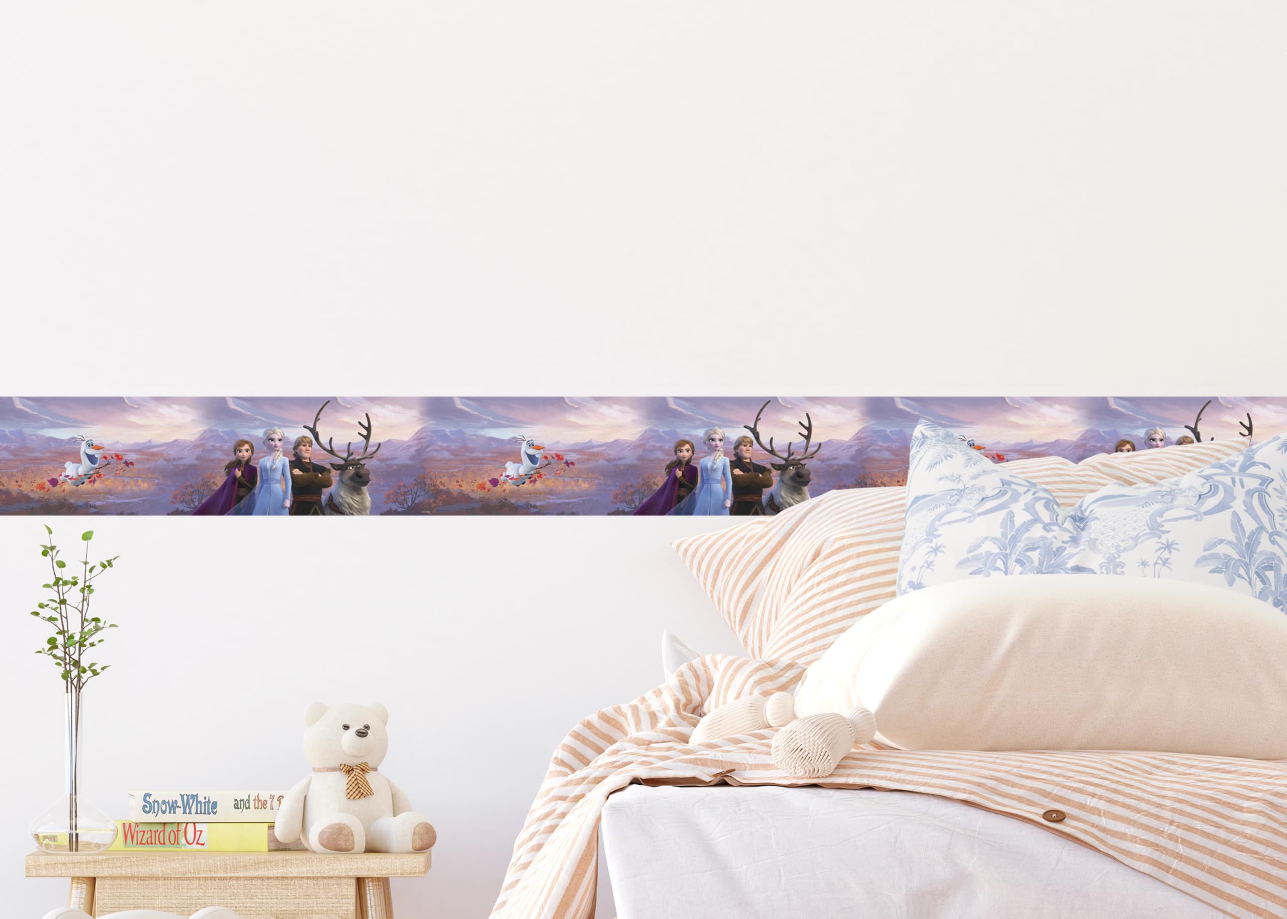 AG Design Elsa - Cenefa Decorativa de Pared para habitación Infantil (5 m x 10 cm), diseño de Frozen 2, diseño de Frozen 2, 0,1 m, Multicolor
