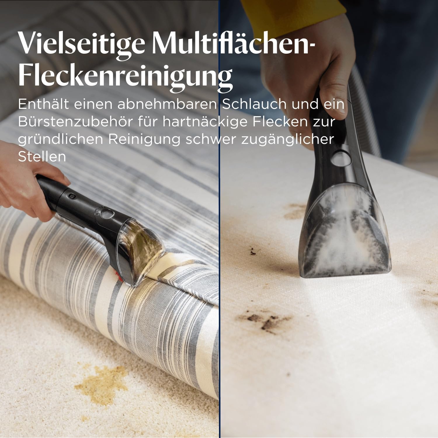 BISSELL PowerWash Compact Pet, Kompakter Upright- Teppichreiniger und Polsterreiniger für Haustierflecken,Fleckenreinigung auf mehreren Oberflächen, Abnehmbare Zubehörteile, 600W, Mit Kabel, 4058N