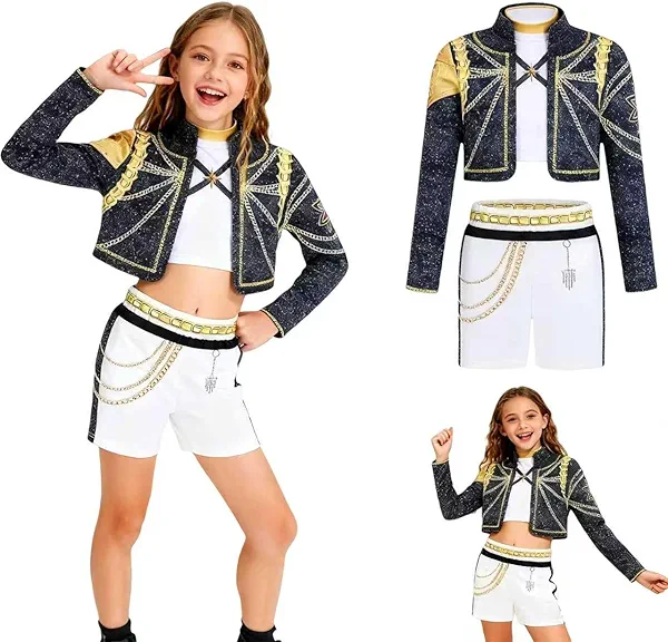 Halloween Stage Cosplay Clothes,Costumes Pop Singer Embroidery,Coat Top Shorts Costume Dance Stage Outfit Set.