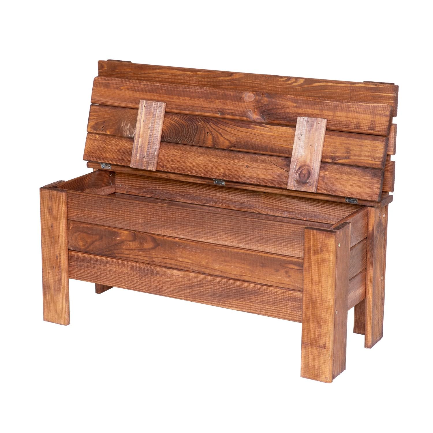 Gartenbox 71x54x29 cm Braun Kiefernholz Massiv Auflagenbox Kissenbox Gartentruhe Holztruhe Aufbewahrungsbox Truhe Kiste Gartenmöbel 111 l