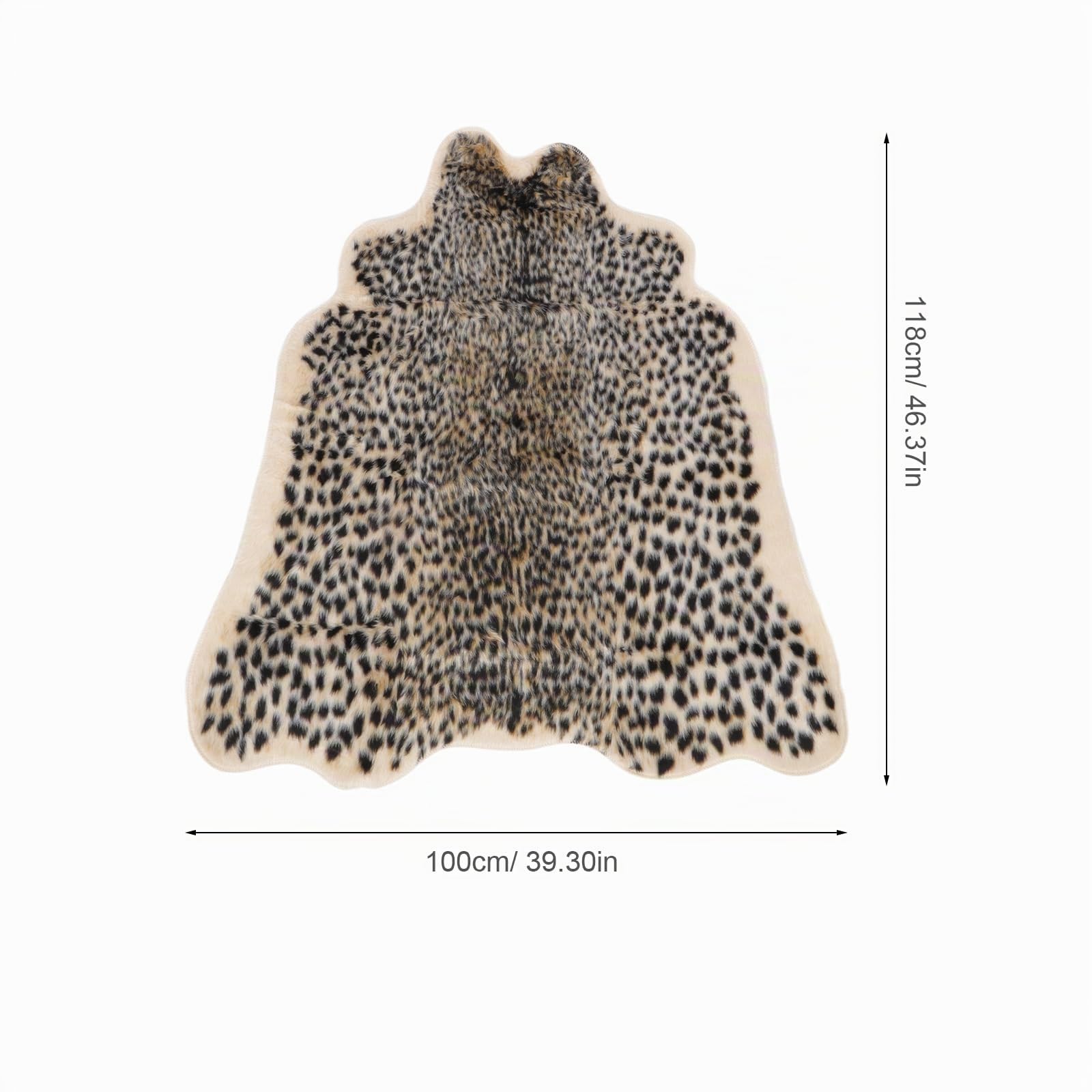 Amosfun - Tappeto Leopardato con Stampa Leopardata Artificiale, Tappeto Leopardato per casa, Ufficio, Soggiorno, Sala da Pranzo, Regalo