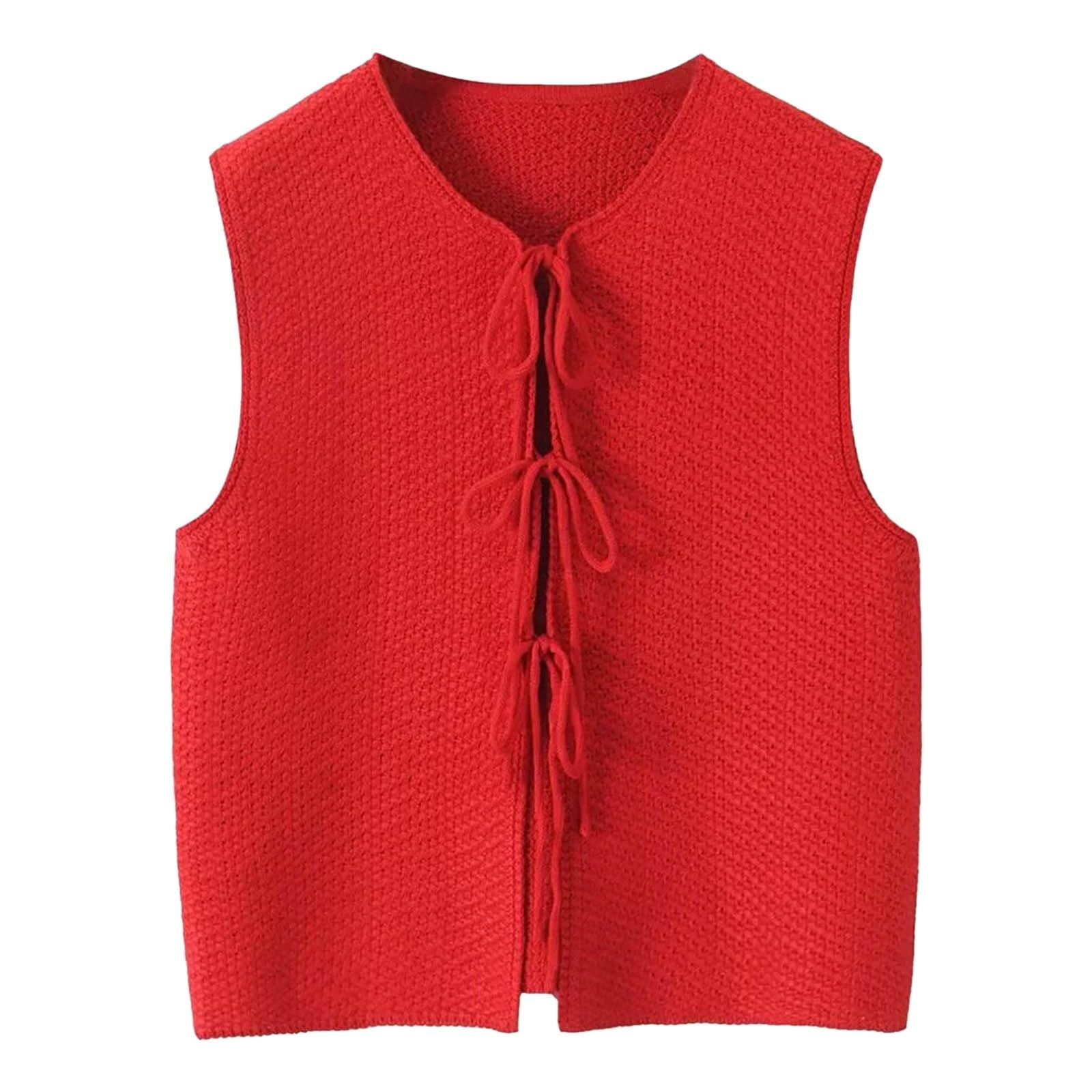 Fragment Chaleco de punto sin mangas de moda para mujer con cuello en V pequeño chaqueta de maternidad invierno