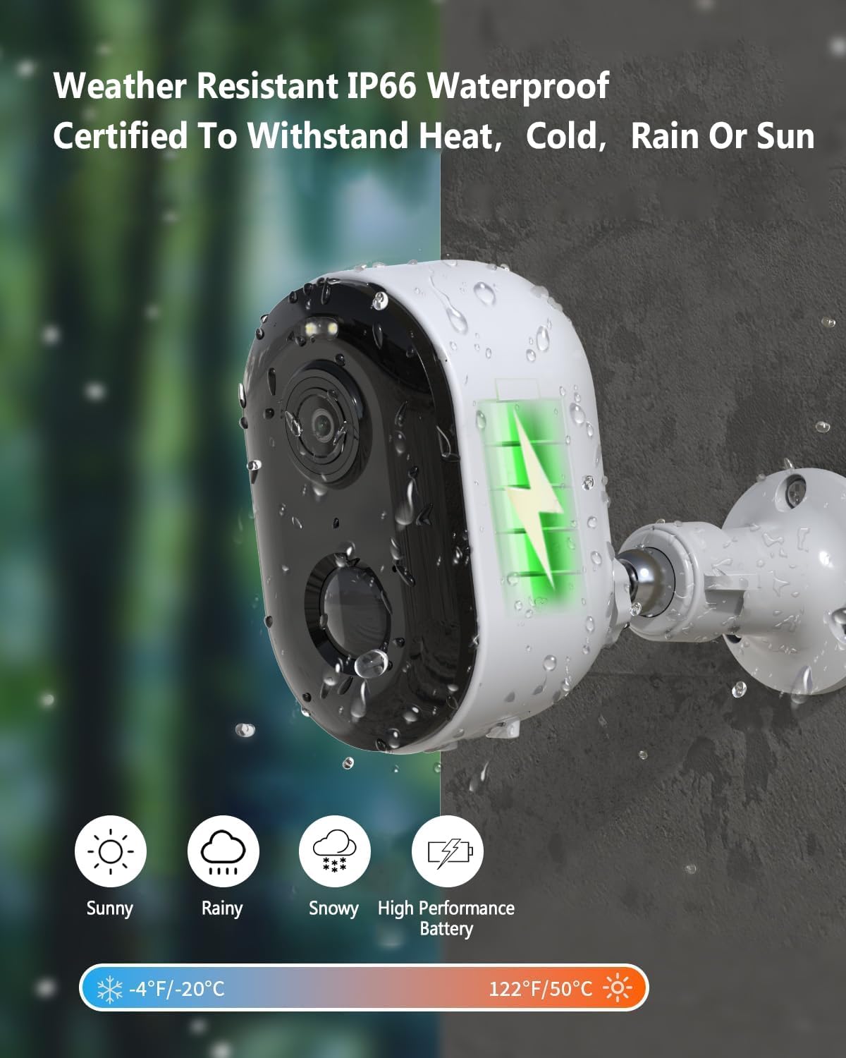 XORLINK security camera with solar panel, showing weatherproof design and battery indicator