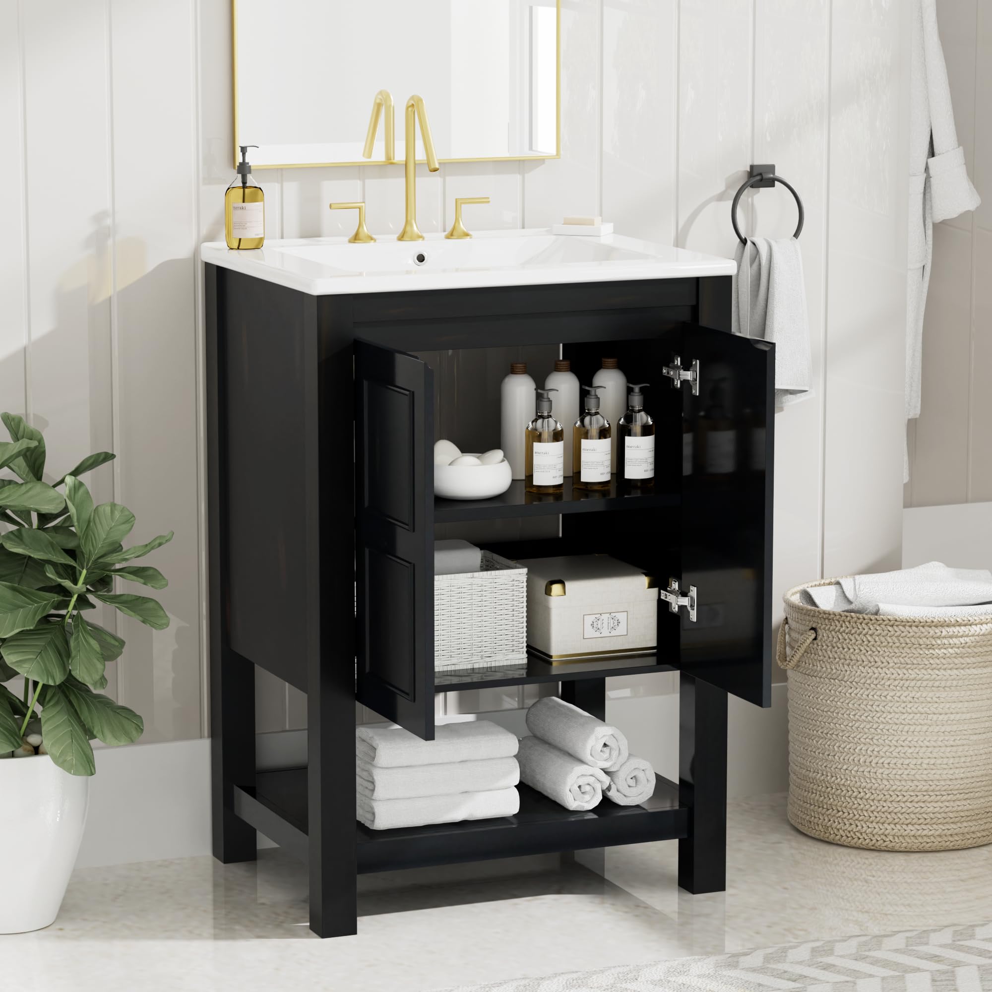 Amazon.com: Merax 24 Inch Bathroom Vanity with Sink, Vintage Style ...