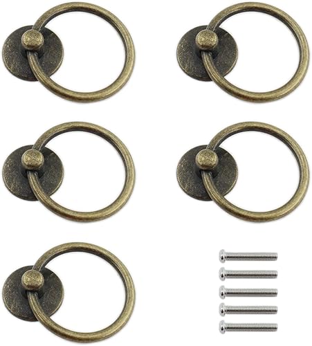 Manijas de gabinete de cocina, tiradores de anillos de cajón de metal, manijas y pomos de gabinete de un solo agujero, accesorios para gabinete de