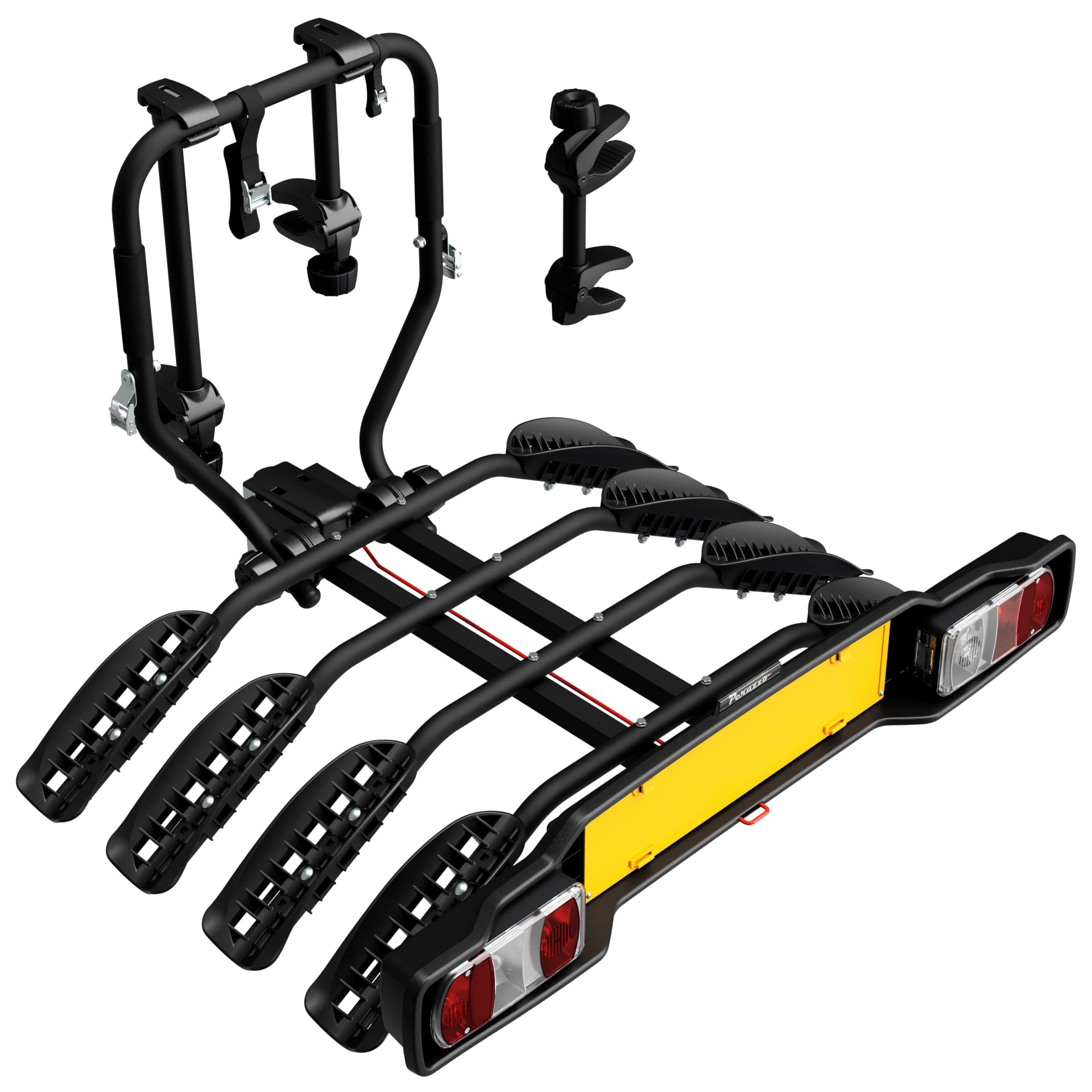 Peruzzo Siena 4 Bikes 668/4N – Universal Bicycle Carrier for Tow Hook for Bike Transport with Maximum Safety and Compatibility