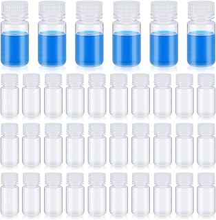 Tatuo 6 Pcs 2 oz 60ml Polypropylene Reagent Bottle Plastic Sample Bottles with Screw Caps Transparent PP Sample Containers with Lid for Liquids, Laboratory, Storage at Home (Clear)