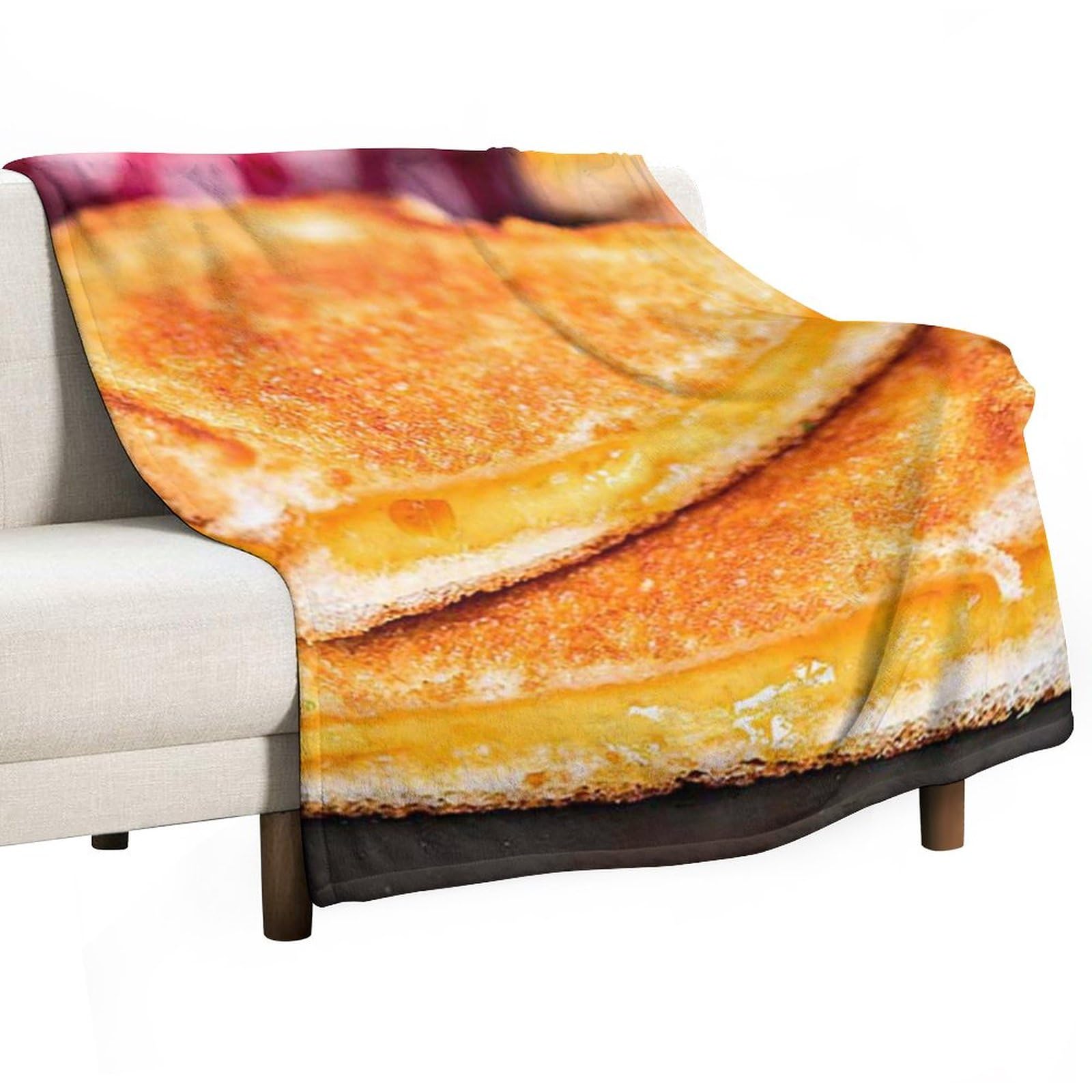 Grilled Cheese Sandwich Throw Blankets Soft Print Blanket Flannel Blanket Sofa Bed Blankets for Women Men Gift