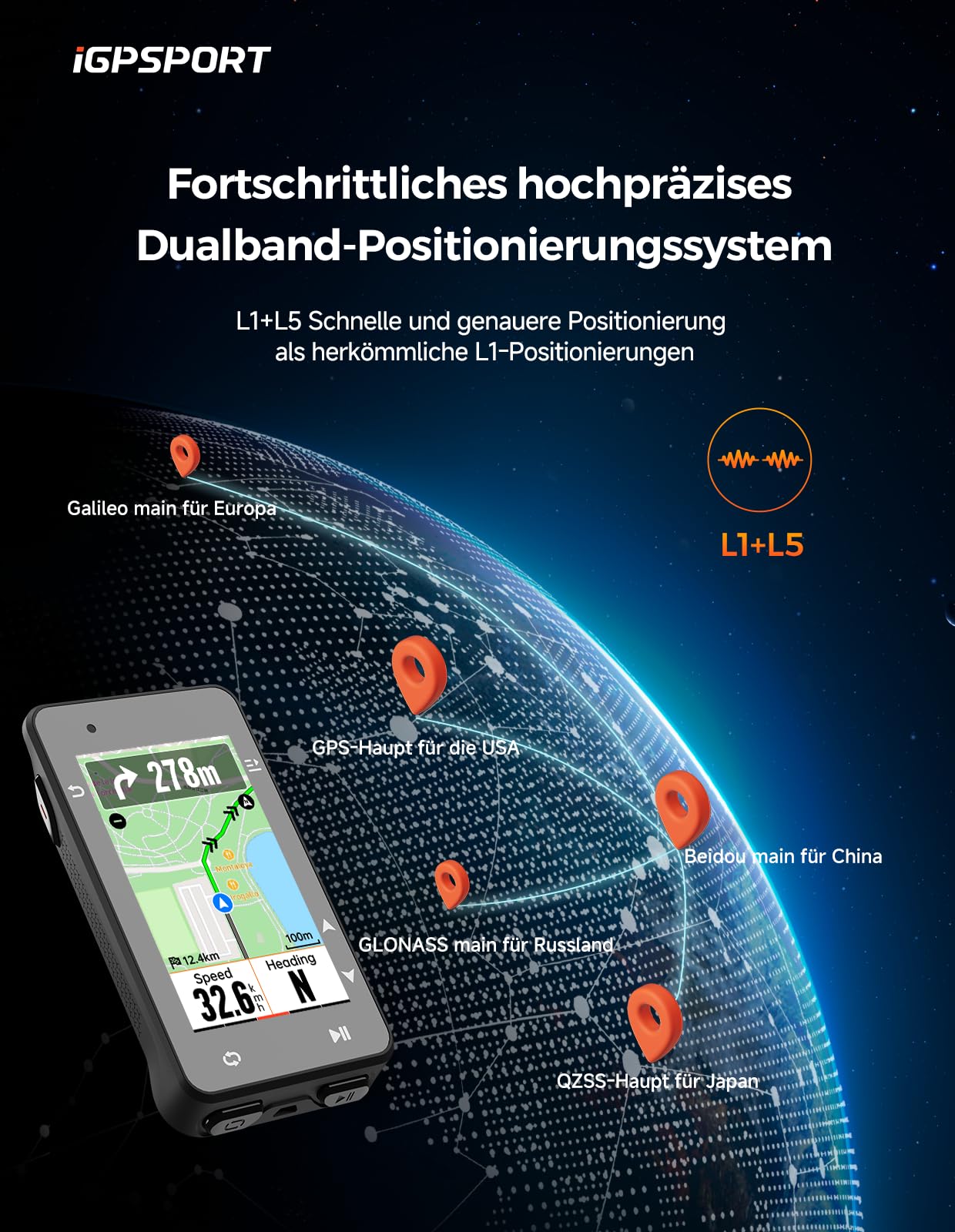 iGPSPORT iGS630S Licznik Rowerowy, Inteligentna Nawigacja Mapowa, Funkcja Wspinaczki, Bezprzewodowe Urządzenie GPS, Pamięć 16 GB, Ekran 2,8 Cala, Wodoodporna Konstrukcja
