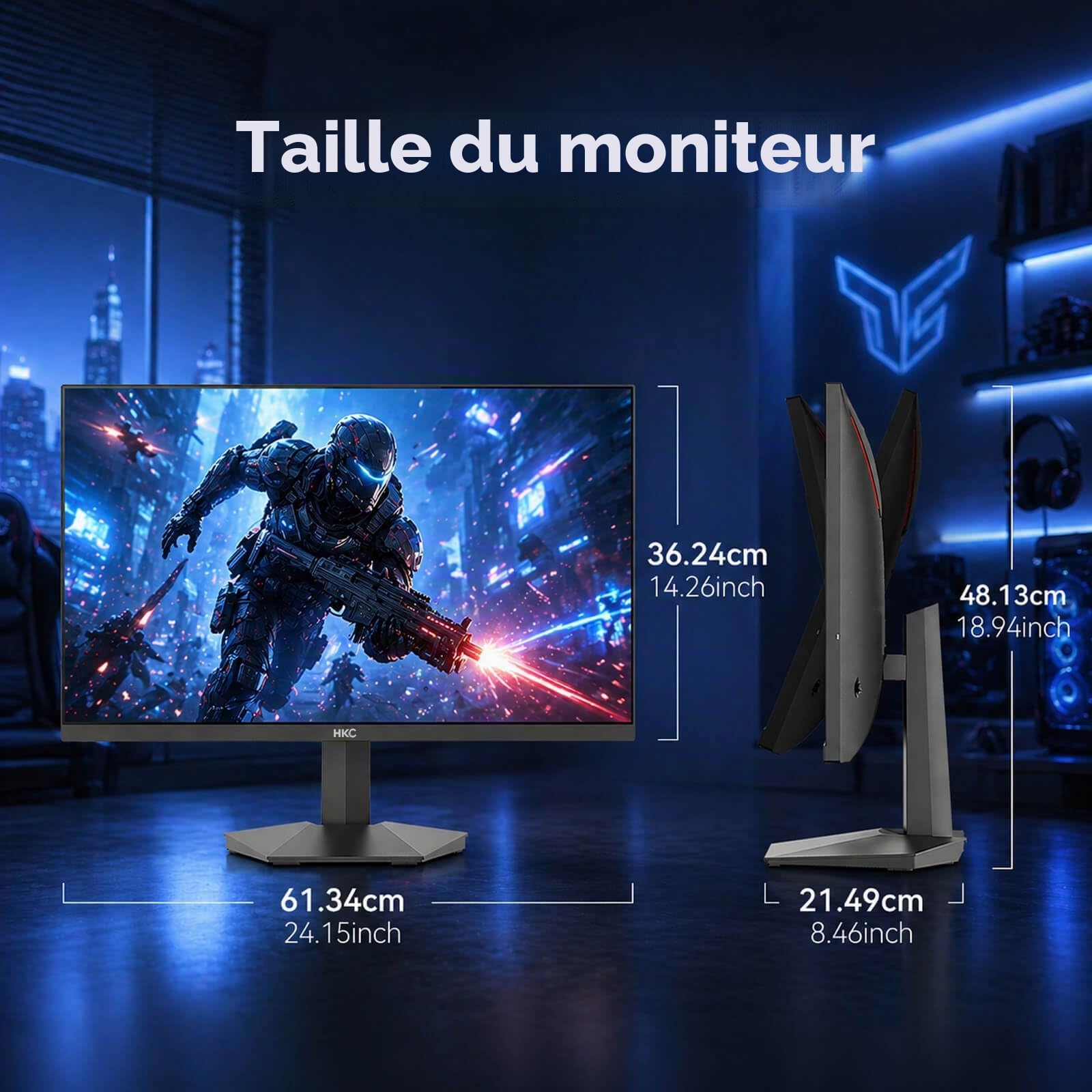 HKC G27H2DPRO Écran PC Gaming 27 Pouces 220Hz QHD 2560×1440 Fast IPS