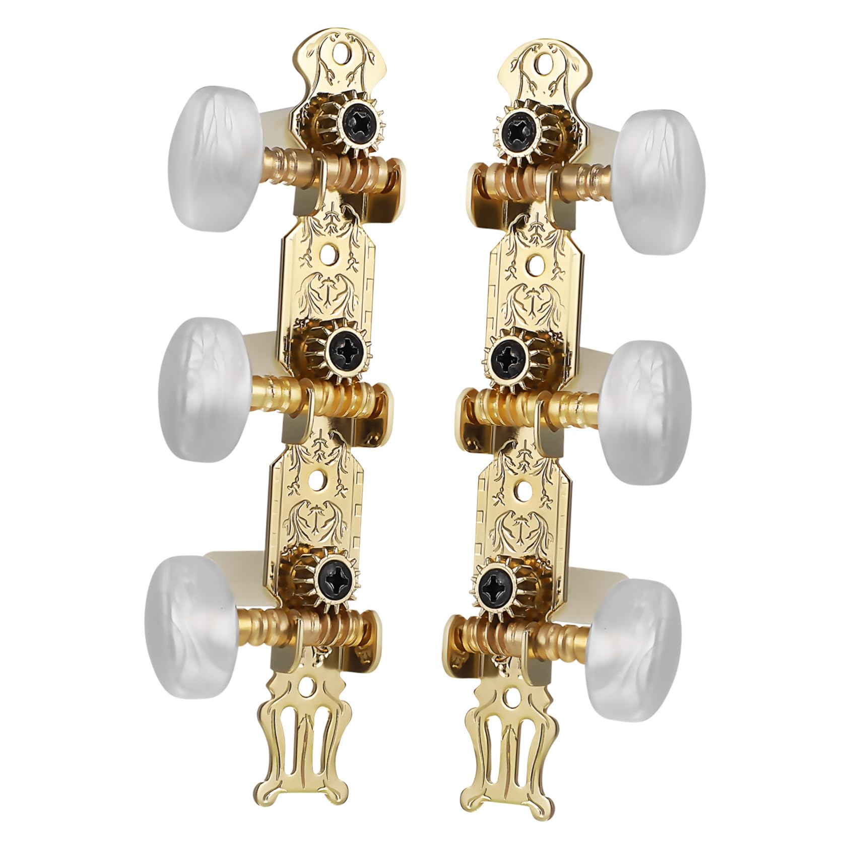 Yardwe 1Set Vintage Guitar Tuning Pegs Durable Machine Heads for Acoustic Guitars Enhanced Tuning Precision Smooth Action Timeless Design Upgrade for